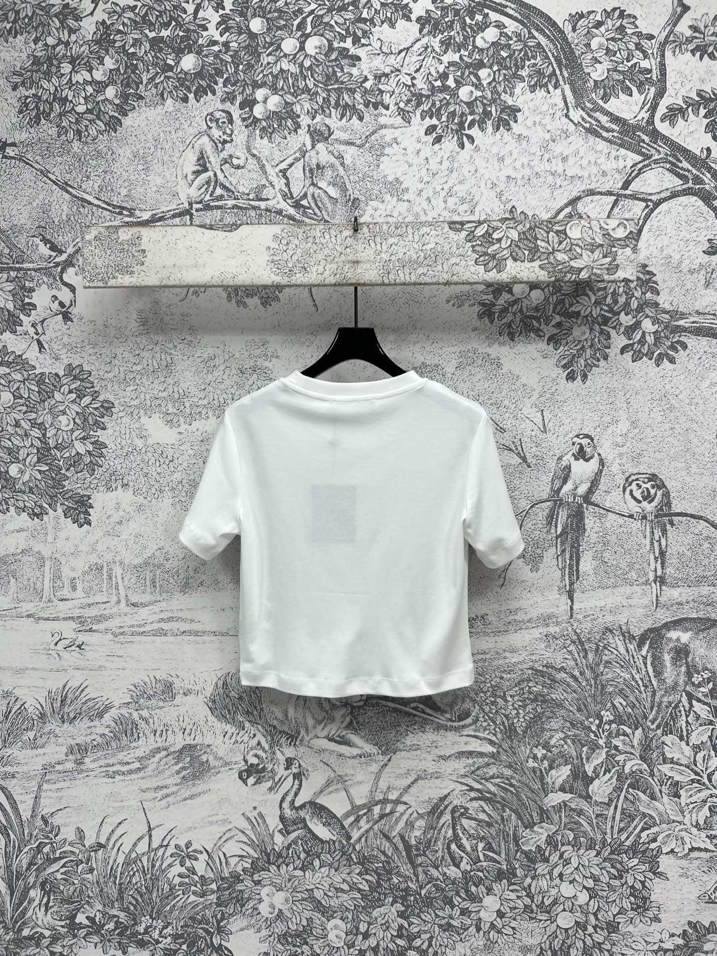 LV 25 Dusk Printed Patch Short-sleeved T-shirt White Cotton