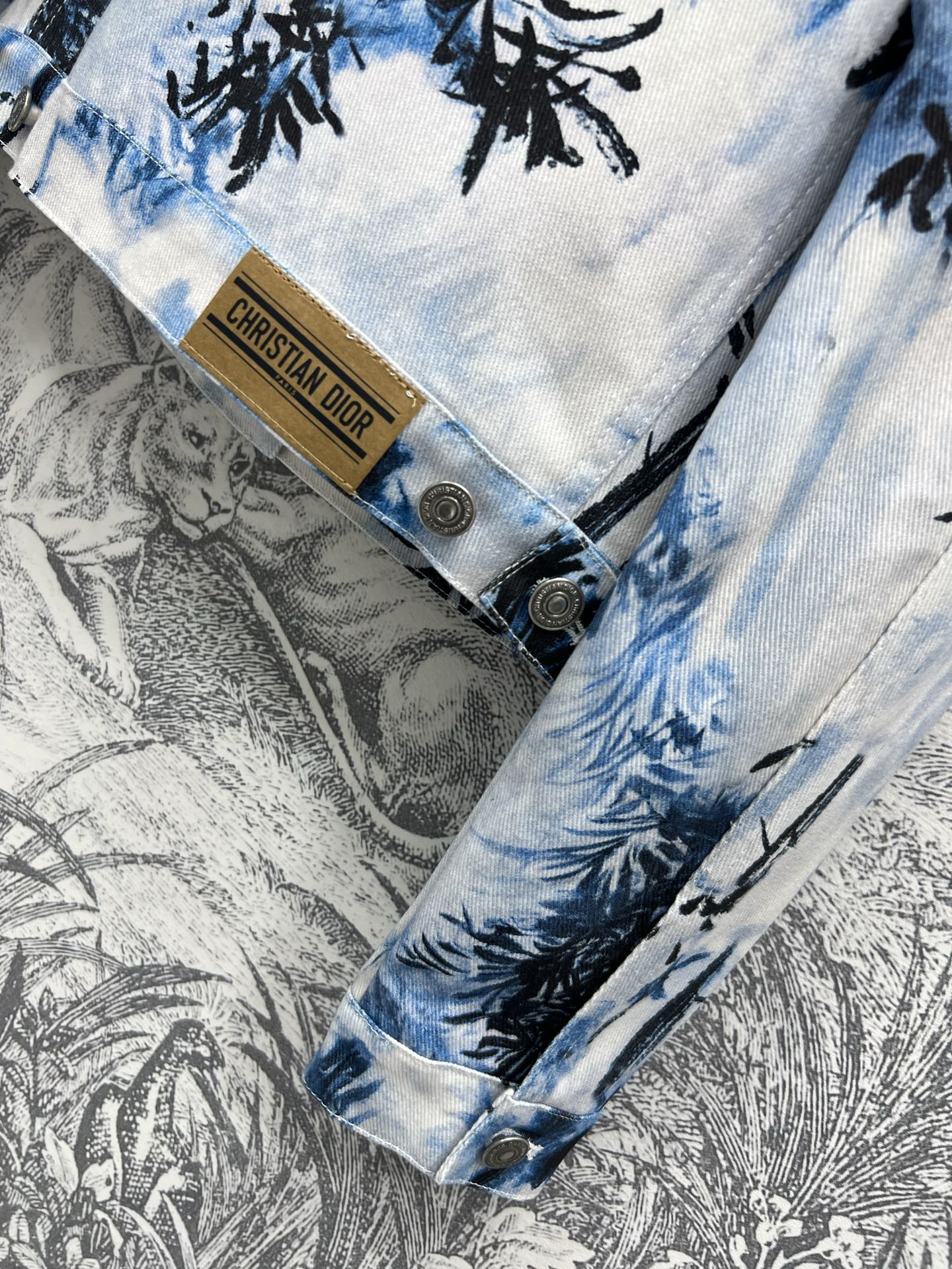 CD 25 Denim Jacket White Blue Black Cotton