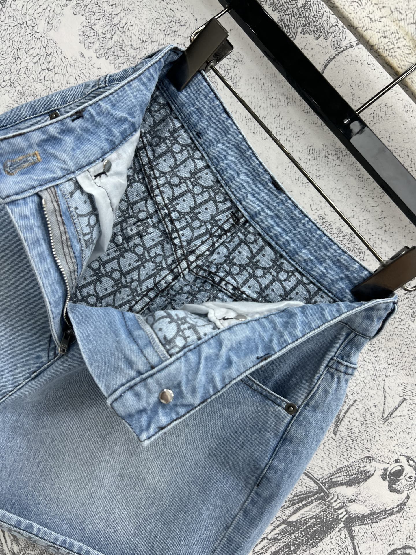 CD 25 Rolled Denim Short  Light Blue Cotton