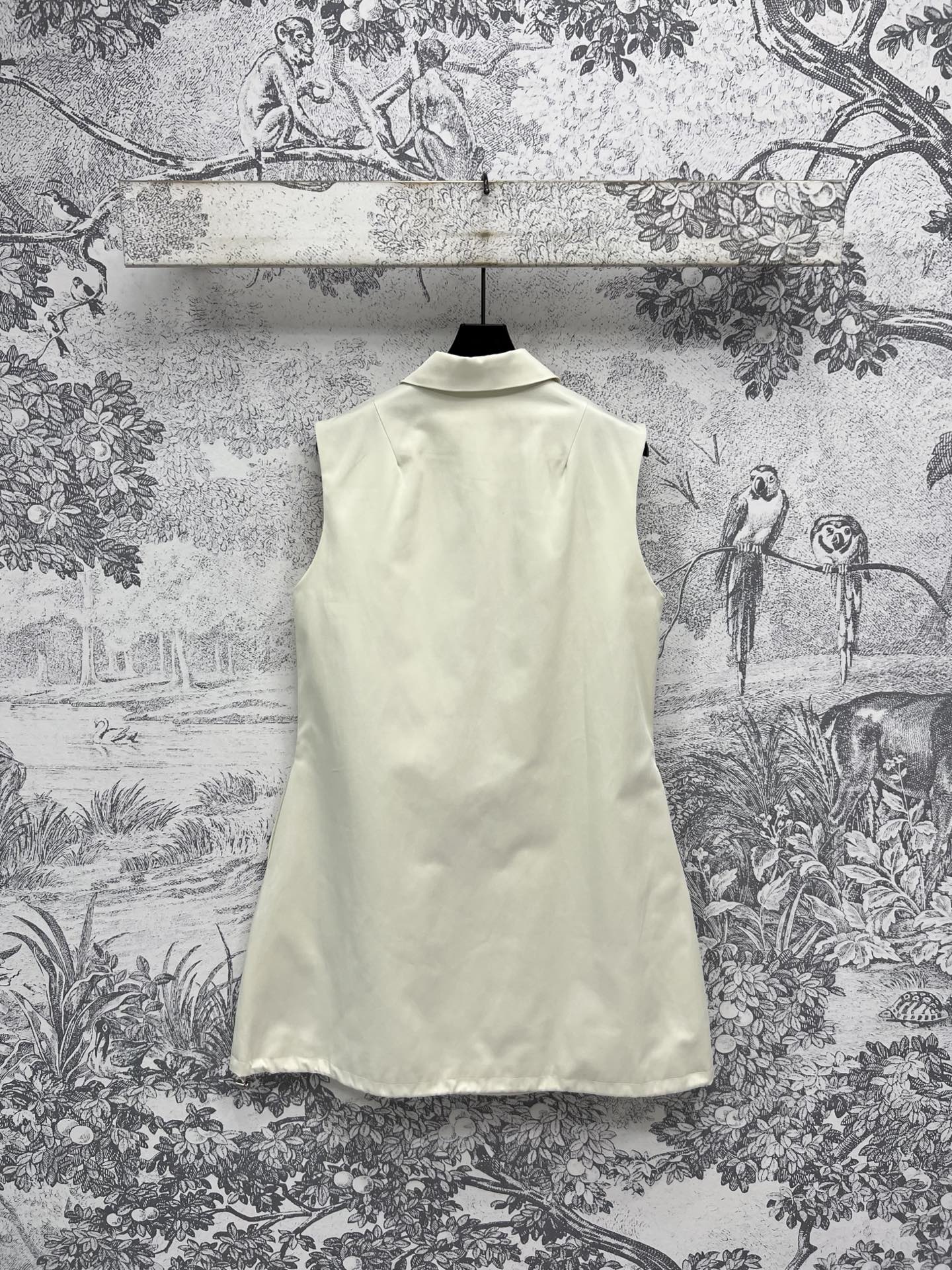 Prada 25 Sleeveless Dress Beige Cotton Polyester