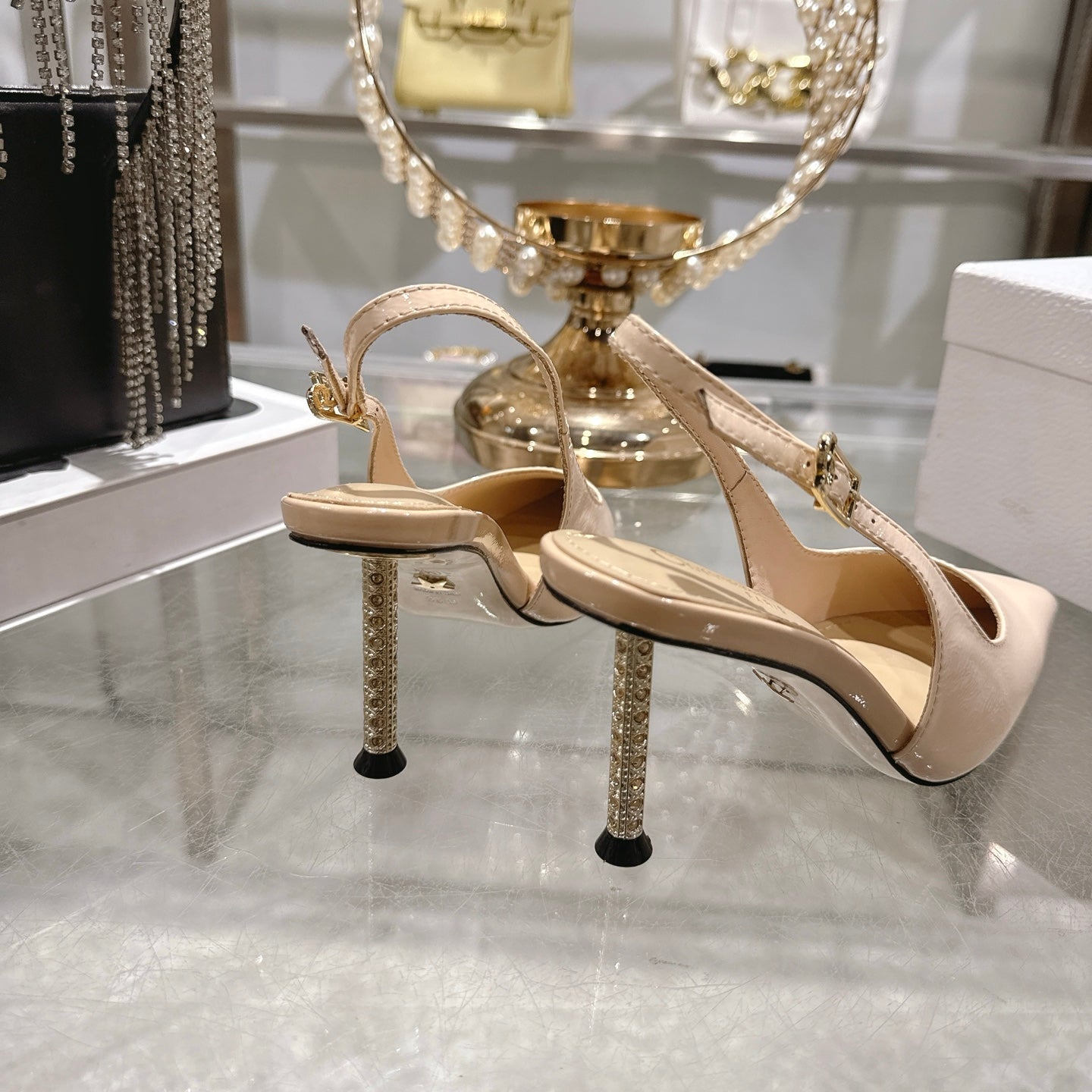 CD 26 Slingback 80 Beige Patent Leather 679852
