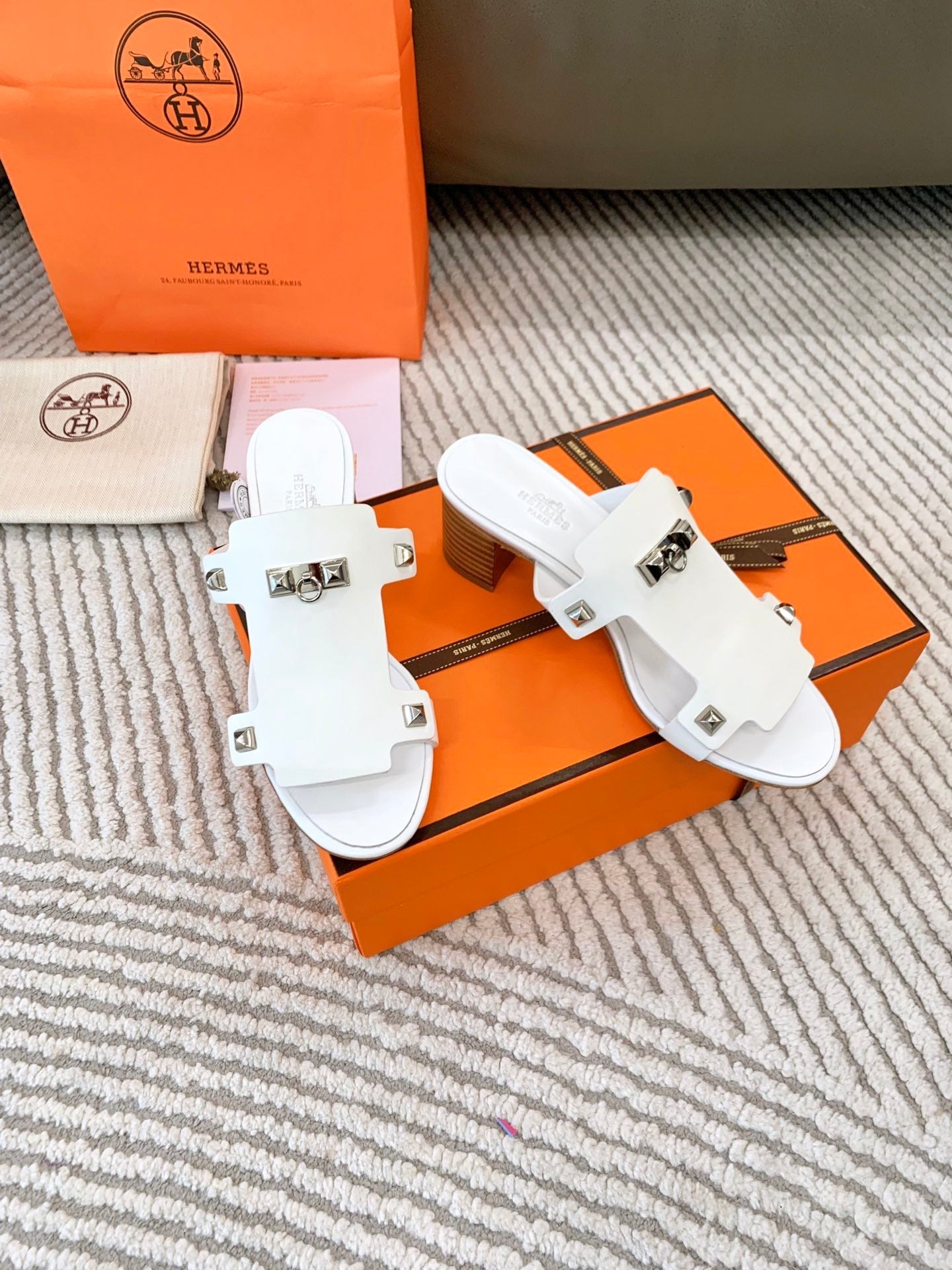 HM Invincible 50 Sandal White Lambskin 963262