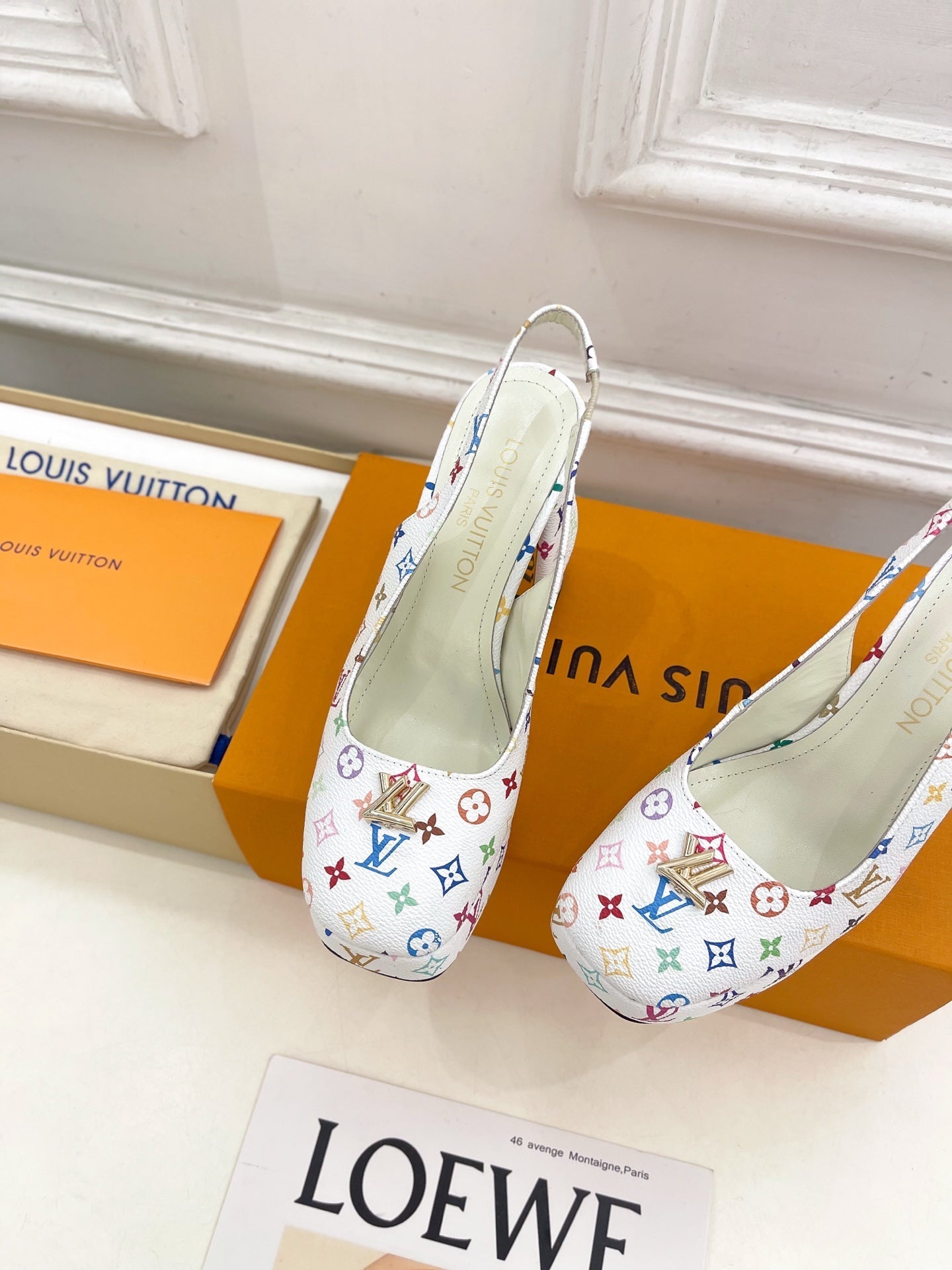 LV 26ss Platform Sandals 110 White Monogram Leather 631925
