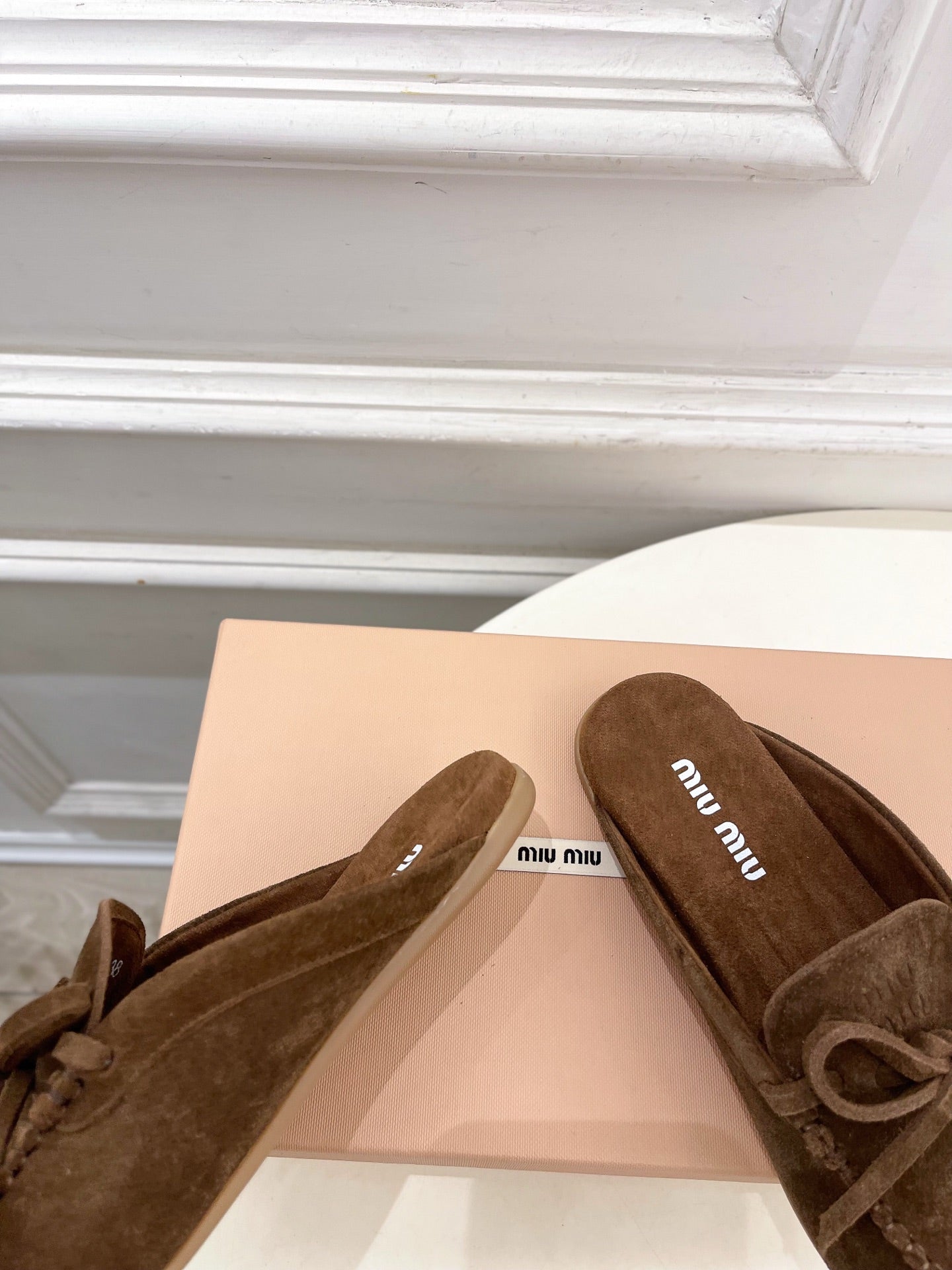 Miumiu 2026 Bow-tie Casual Loafers Brown Suede