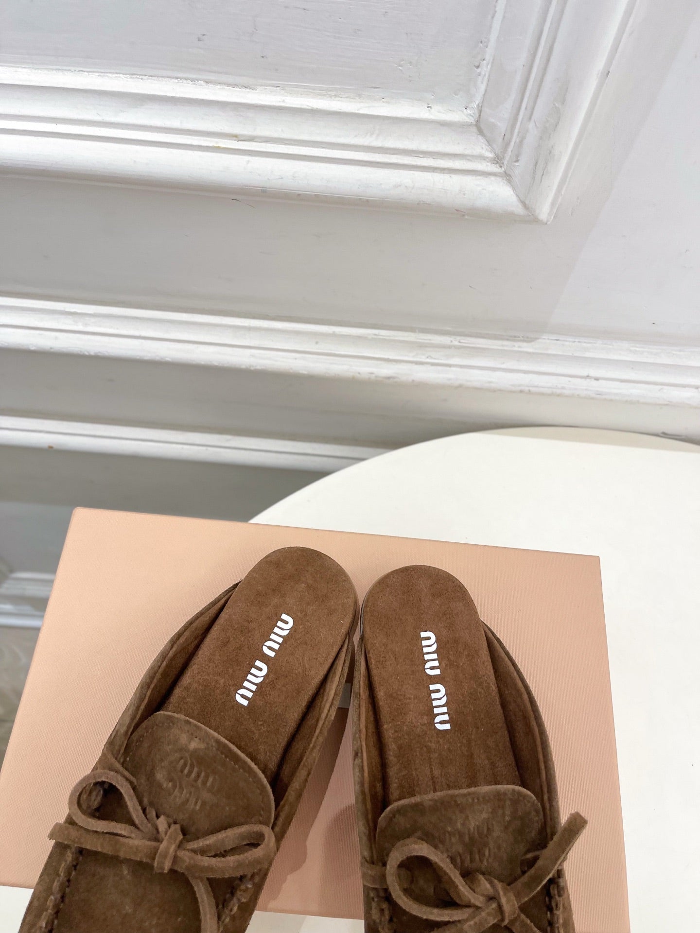 Miumiu 2026 Bow-tie Casual Loafers Brown Suede