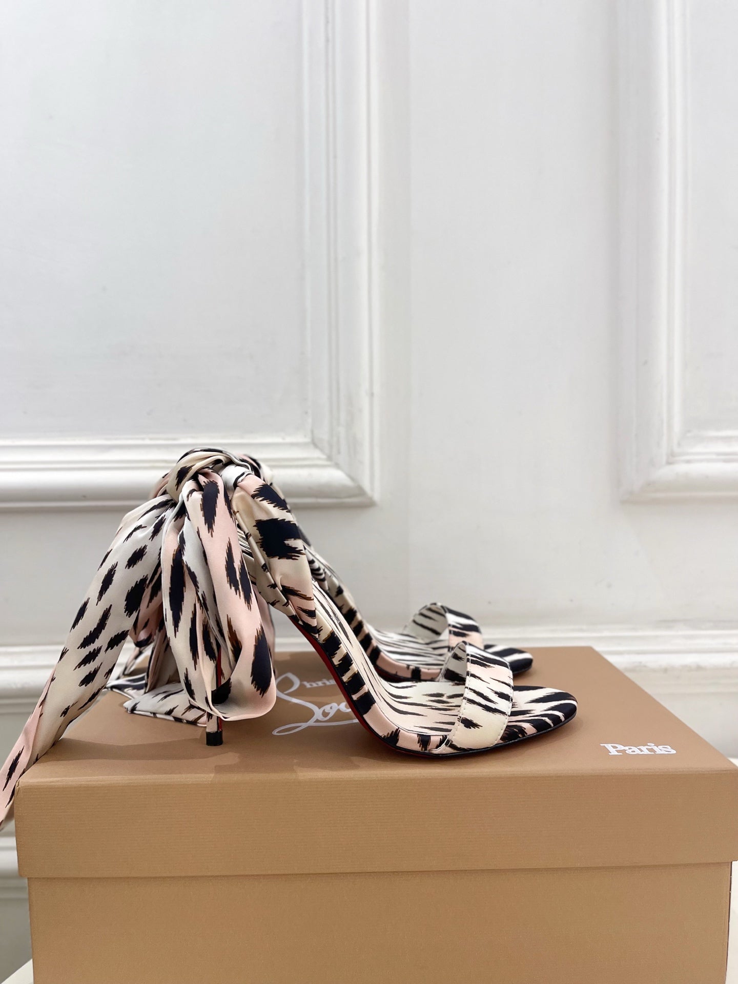 Christian Louboutin 2026 Sandale Du Désert 100mm Silk Fabric 831261