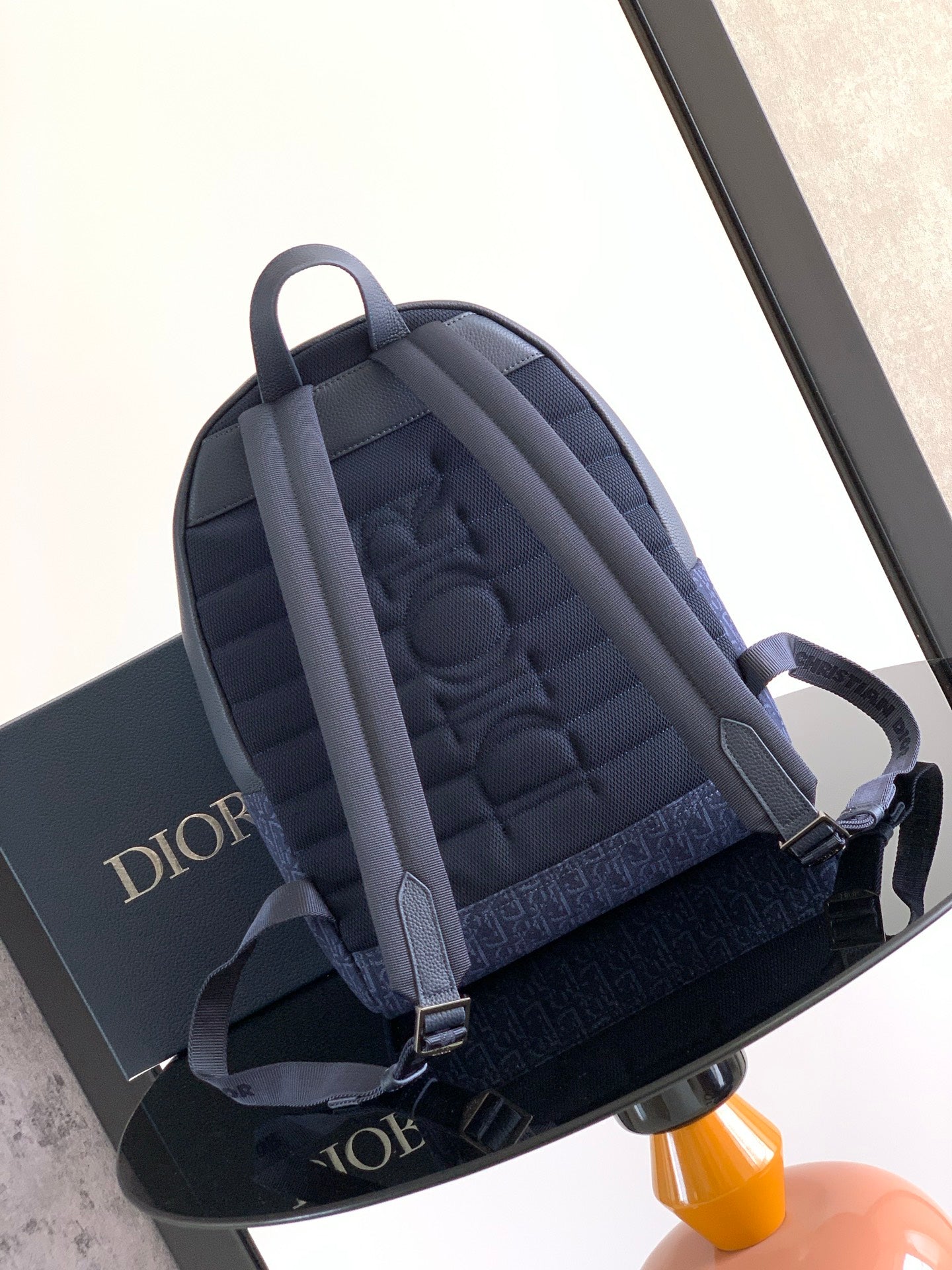 Dior  Rider 2.0 Zipper Backpack Navy Blue Cowhide 336223