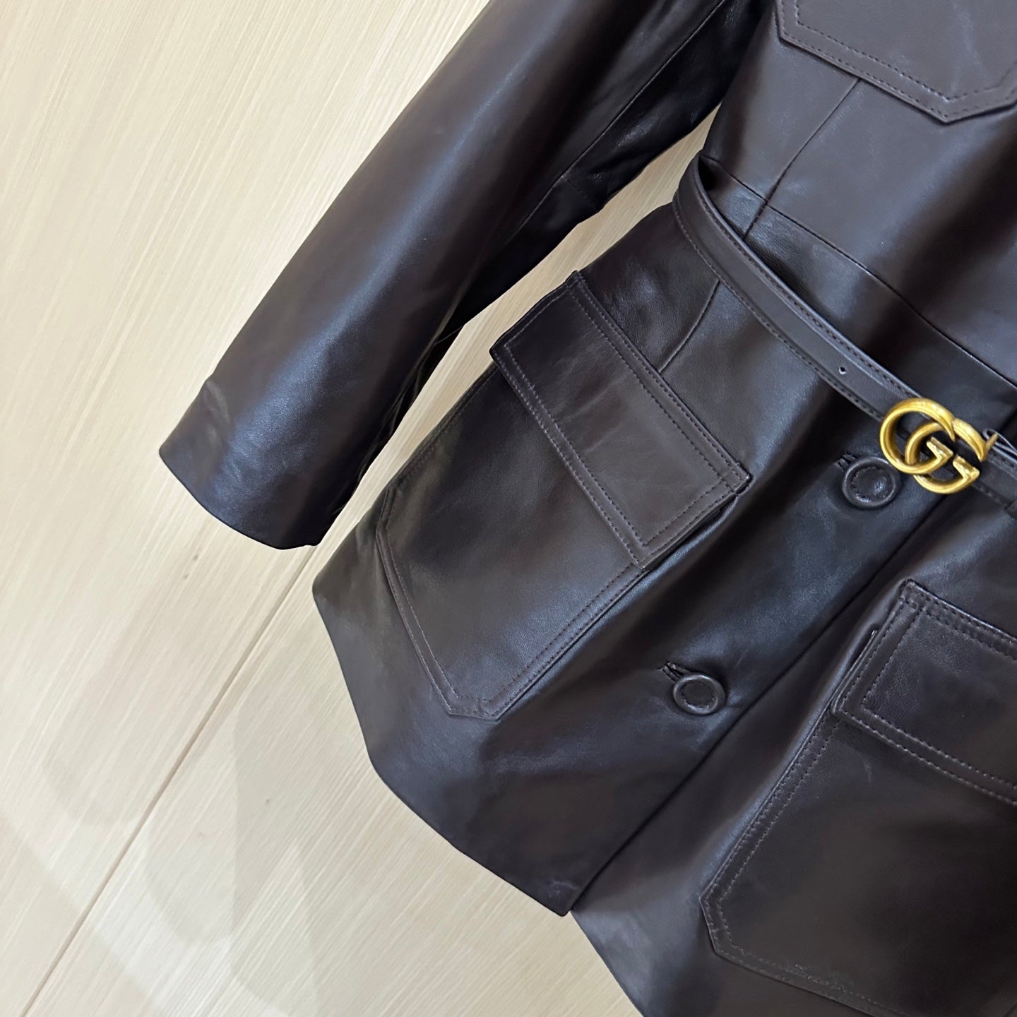 Gucci Jacket Brown Chocolate Leather 276991