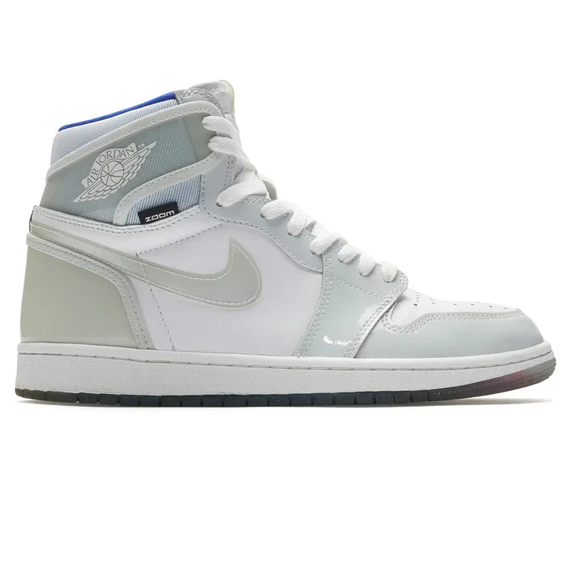 Nike Air Jordan 1 Retro White Light Gray Patent Leather Cowhide