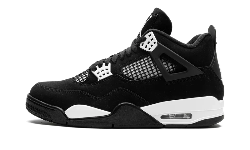Nike Air Jordan 4 Black White Suede TPU