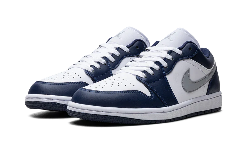 Nike Air Jordan 1 White Navy Blue Gray Leather