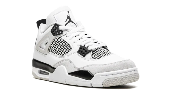 Nike Air Jordan 4 White Gray Black Suede Leather
