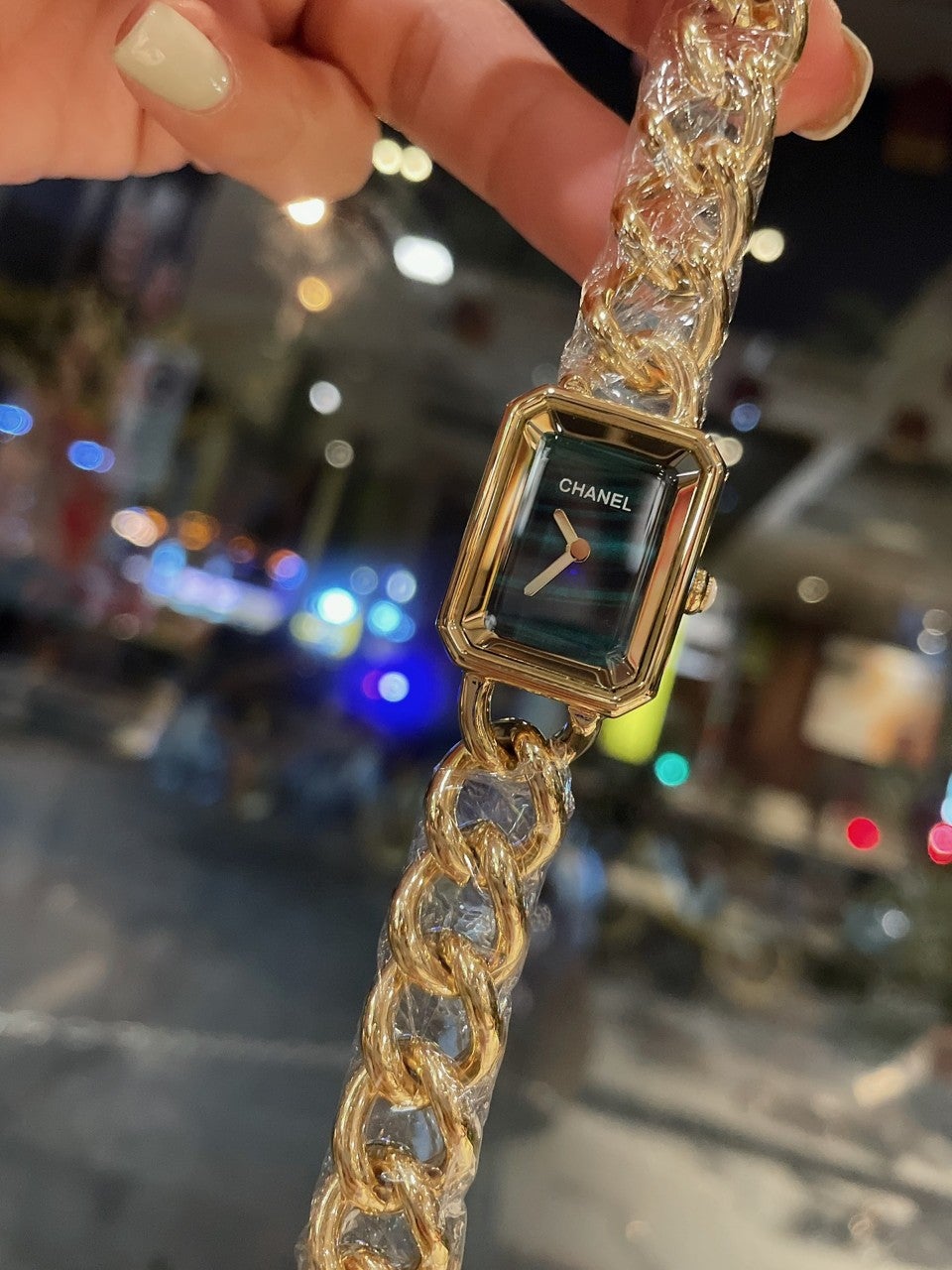 PREMIERE LADY QUARTZ 21 GOLD BLUE DIAL